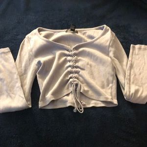 Lavender long sleeve crop top